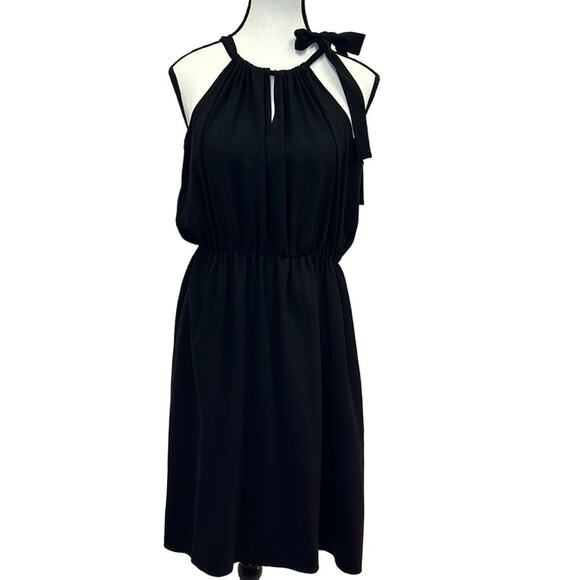 Theory Dresses & Skirts - ⚫️Theory Black Halter Dress with Shoulder Tie & Pockets ⚫️